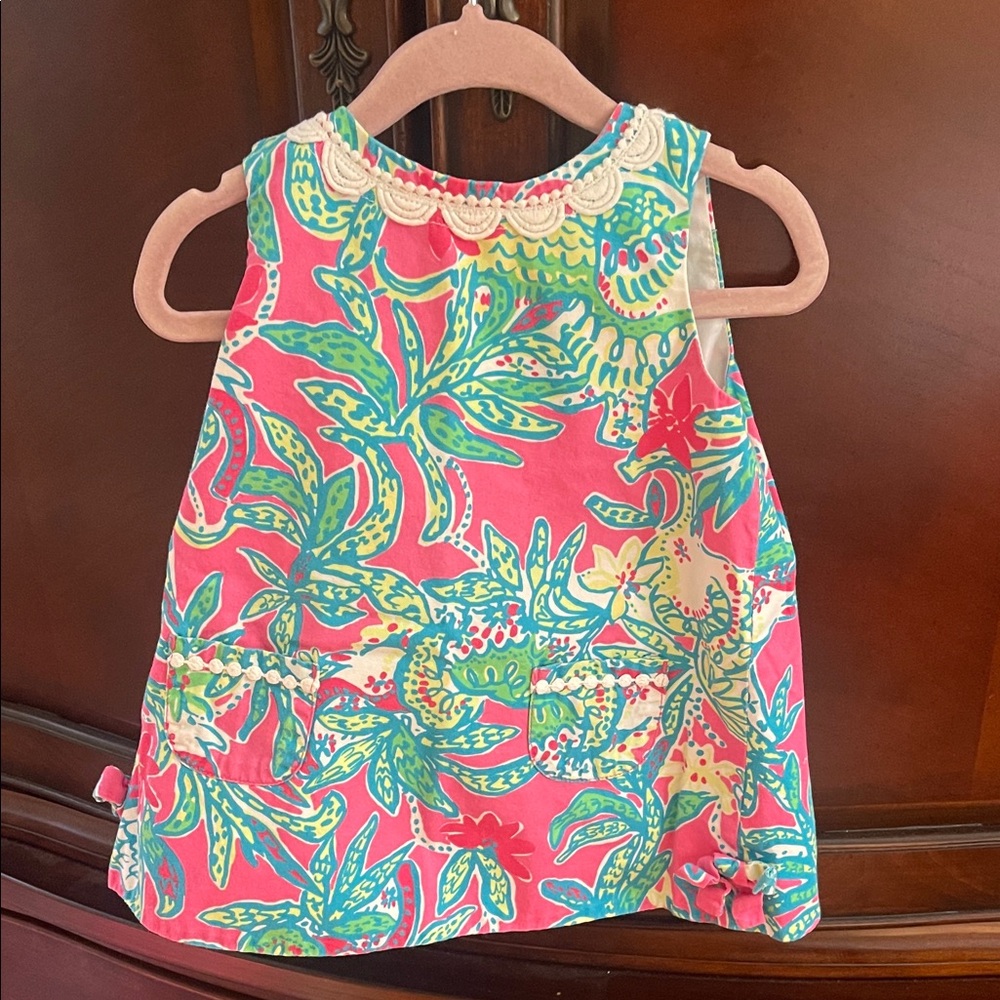 Lilly Pulitzer Pink Tropical Leaf Print Tank Dress